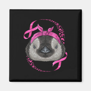Penguin Breast Cancer Awareness Pink Byndana Cance Magnet