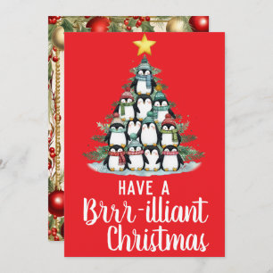 Penguin Brilliant Christmas Tree Holiday Card