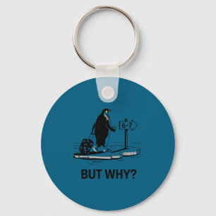 Penguin but why funny six seven 6-7 meme key ring