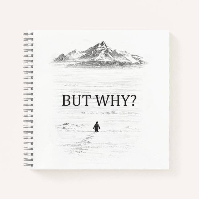 Penguin But Why Mountains  Notebook (Front)