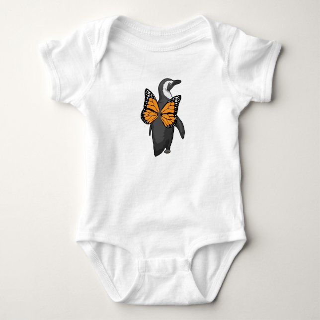 Penguin Butterfly wings Baby Bodysuit (Front)