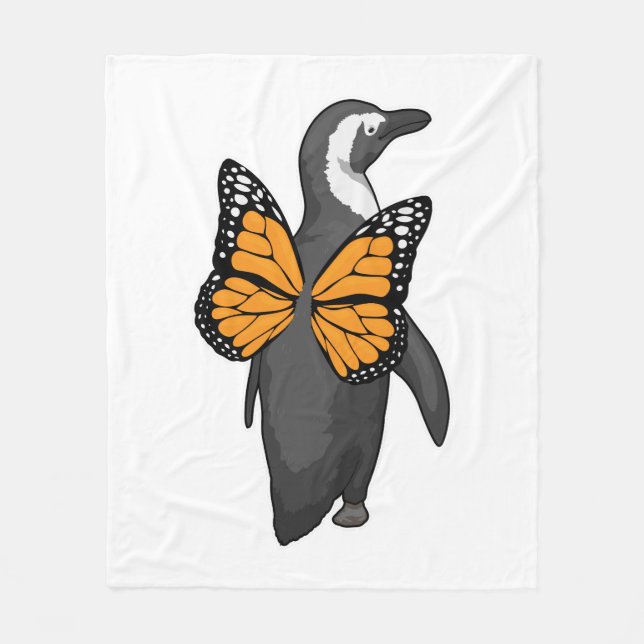 Penguin Butterfly wings Fleece Blanket (Front)