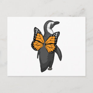 Penguin Butterfly wings Postcard