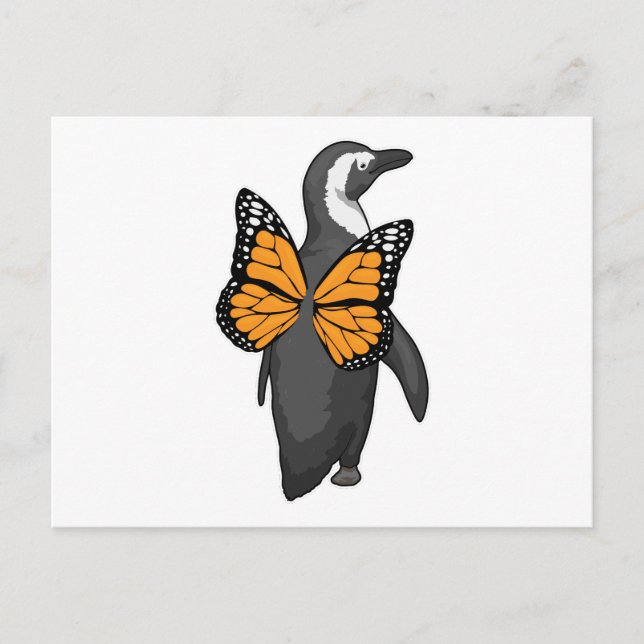 Penguin Butterfly wings Postcard (Front)