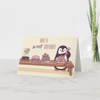Penguin Cake Decorator | Sweet Birthday Card