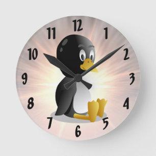 Penguin cartoon Wall Clock