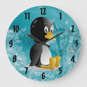 Penguin cartoon Wall Clock