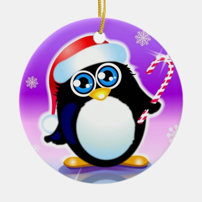 penguin ceramic tree decoration (Front)