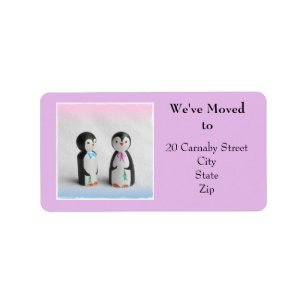 Penguin Change of Address Labels, Cute Label