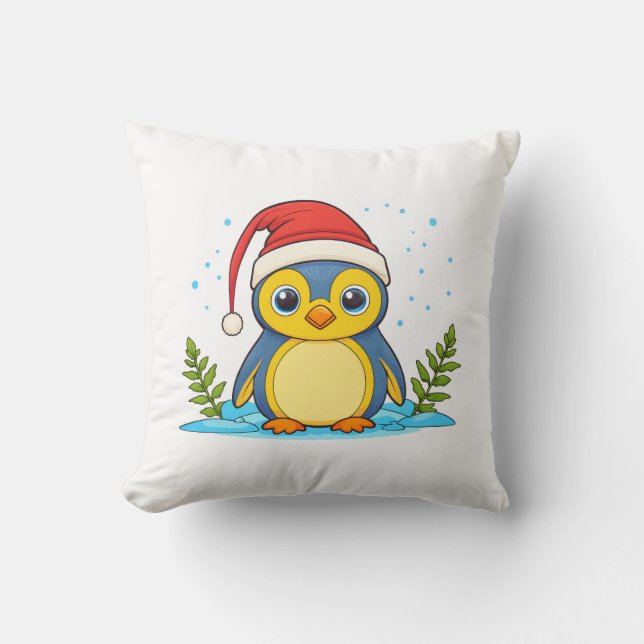 Penguin Cheer Holiday  Cushion (Front)