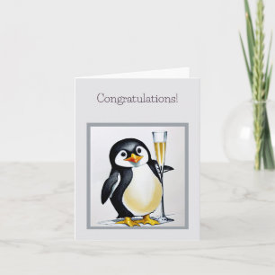 Penguin Cheers Funny and Cute Congratulations Card