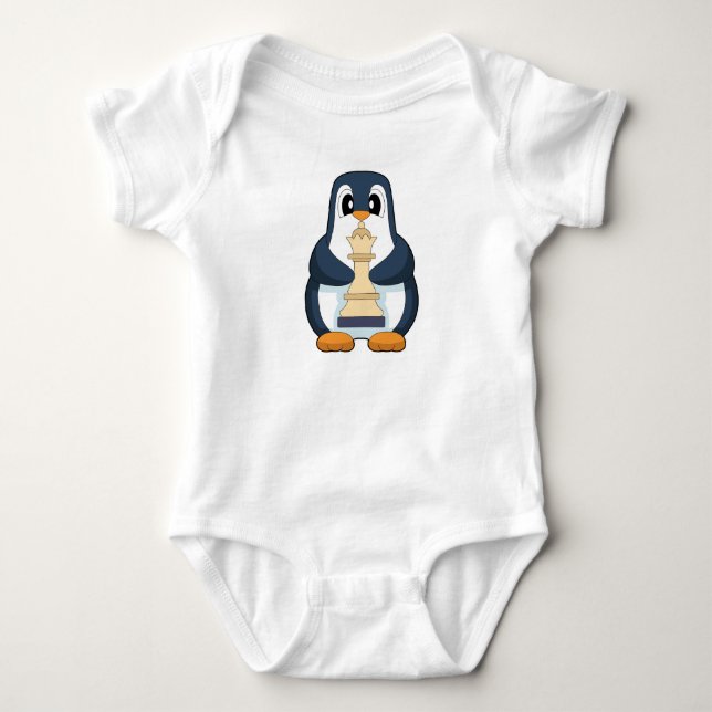 Penguin Chess piece Queen Chess Baby Bodysuit (Front)
