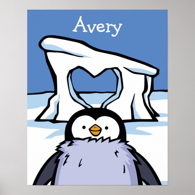 Penguin Chick Heart Poster (Front)