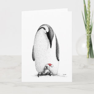 Penguin Chick in a Santa Hat Holiday Card