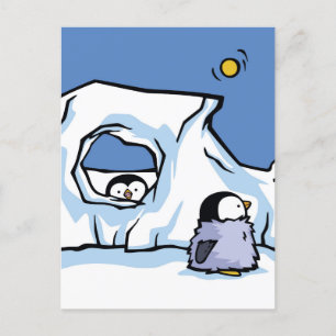 Penguin Chick Peek-a-Boo Post Card