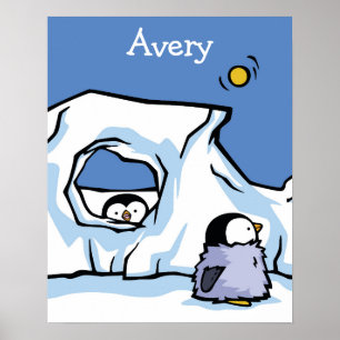 Penguin Chick Peek-a-Boo Poster
