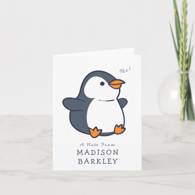 Penguin Children's Adorable Stationary Cards (Front)