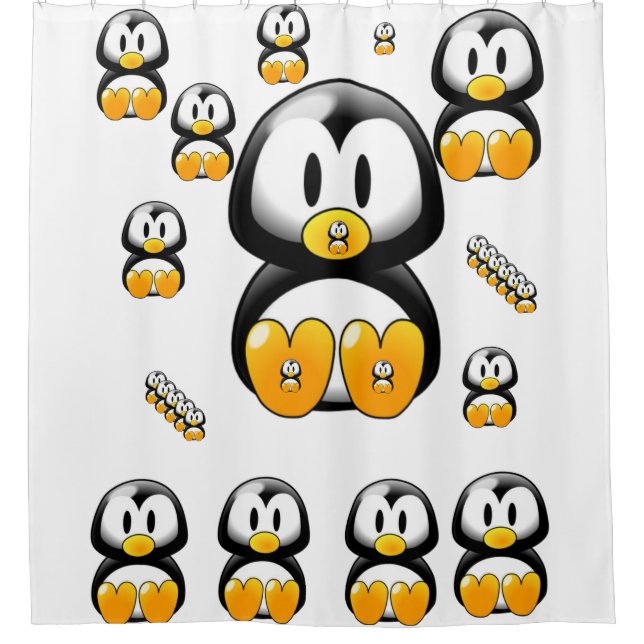 Penguin children's shower curtain (Front)