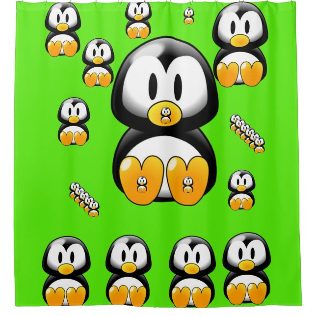 Penguin children's shower curtain (Front)