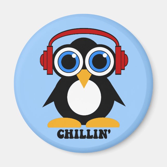 penguin chillin magnet (Front)
