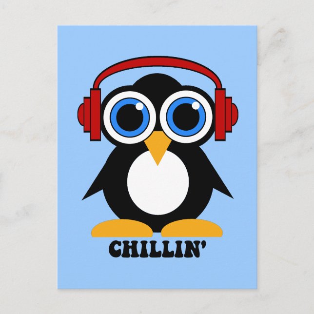 penguin chillin postcard (Front)