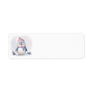 Penguin Christmas Address Labels