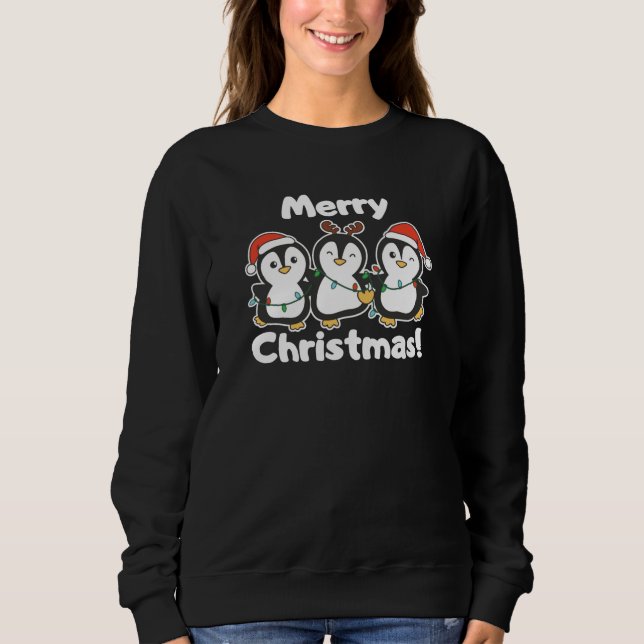Penguin Christmas Animals Cute Penguins Sweatshirt (Front)