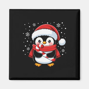 Penguin Christmas Candy Cane Winter Toddler Girl B Magnet
