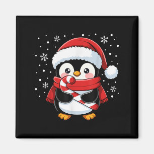 Penguin Christmas Candy Cane Winter Toddler Girl B Magnet