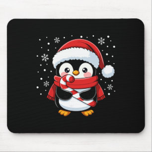 Penguin Christmas Candy Cane Winter Toddler Girl B Mouse Mat