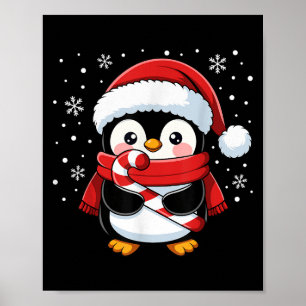 Penguin Christmas Candy Cane Winter Toddler Girl B Poster