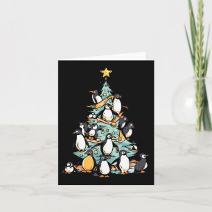Penguin Christmas Day Ice Bird Animal Santa Claus Card