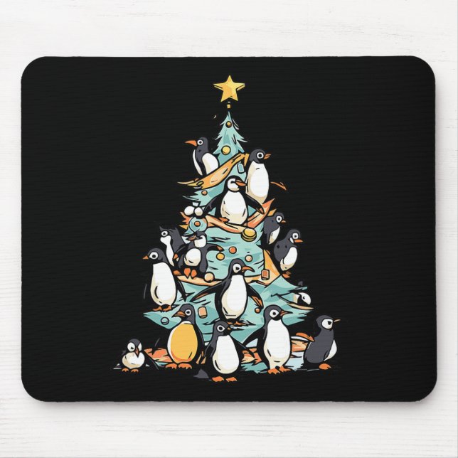 Penguin Christmas Day Ice Bird Animal Santa Claus  Mouse Mat (Front)