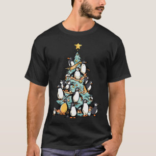 Penguin Christmas Day Ice Bird Animal Santa Claus T-Shirt