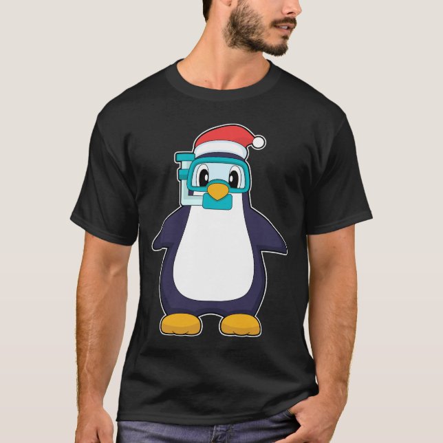 Penguin Christmas Diving T-Shirt (Front)