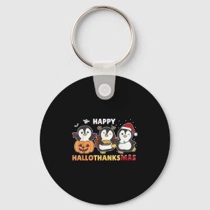 Penguin Christmas Halloween Costume Happy Hallotha Key Ring