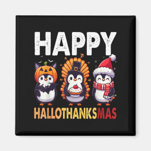 Penguin Christmas Halloween Costume Happy Hallotha Magnet