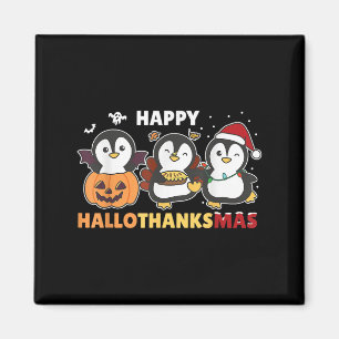 Penguin Christmas Halloween Costume Happy Hallotha Magnet