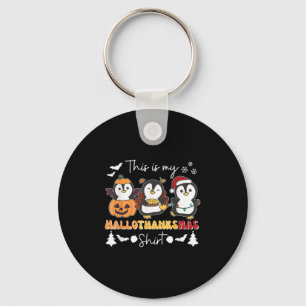 Penguin Christmas Halloween This Is My Hallothanks Key Ring