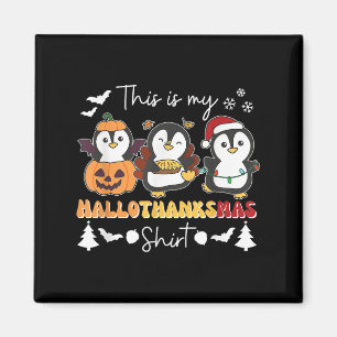 Penguin Christmas Halloween This Is My Hallothanks Magnet