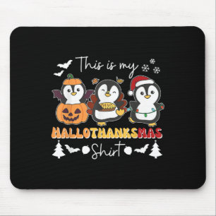Penguin Christmas Halloween This Is My Hallothanks Mouse Mat