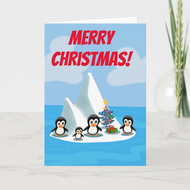 Penguin Christmas Holiday Card (Front)