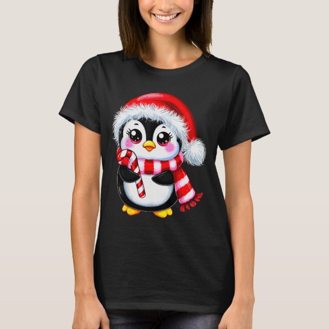 Penguin Christmas Lover Uni-adult Black Small Mode T-Shirt (Front)