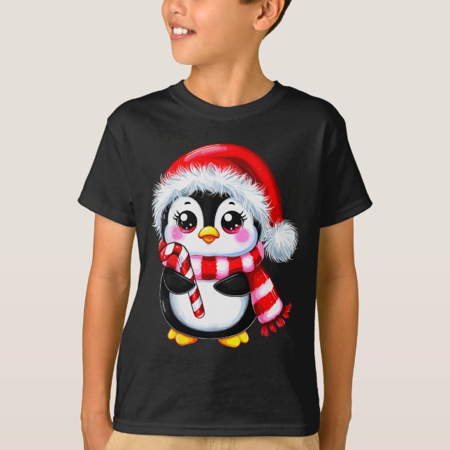 Penguin Christmas Lover Uni-adult Black Small Mode T-Shirt (Front)
