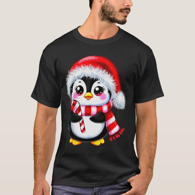 Penguin Christmas Lover Uni-adult Black Small Mode T-Shirt (Front)