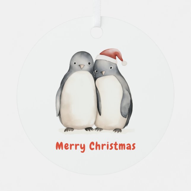 Penguin Christmas Metal Tree Decoration (Front)