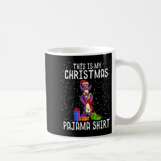Penguin Christmas Pajama Shirt Penguin Lover Gift  Coffee Mug (Right)