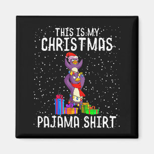 Penguin Christmas Pajama Shirt Penguin Lover Gift Magnet