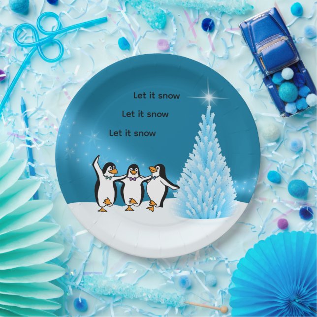 Penguin Christmas Paper Plate (Party)