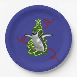 Penguin Christmas Paper Plate